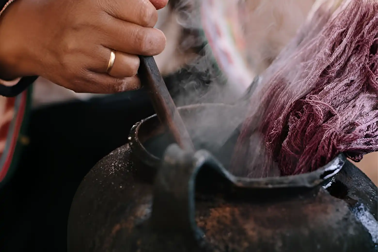 Natural Fiber Dyeing (Artisanal botanical pot dyeing of spun yarn using traditional techniques)